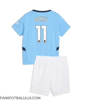 Manchester City Jeremy Doku #11 Echipament de Fotbal Replică 2024-25 Copii Acasa (+ Șorturi)
